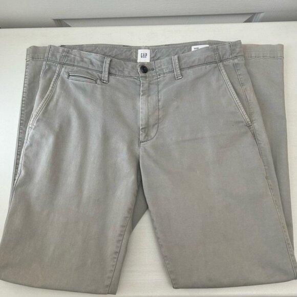 GAP Men's Pants Slim Fit Chinos Casual Vintage Washed Light Gray Size 32 - Picture 12 of 13